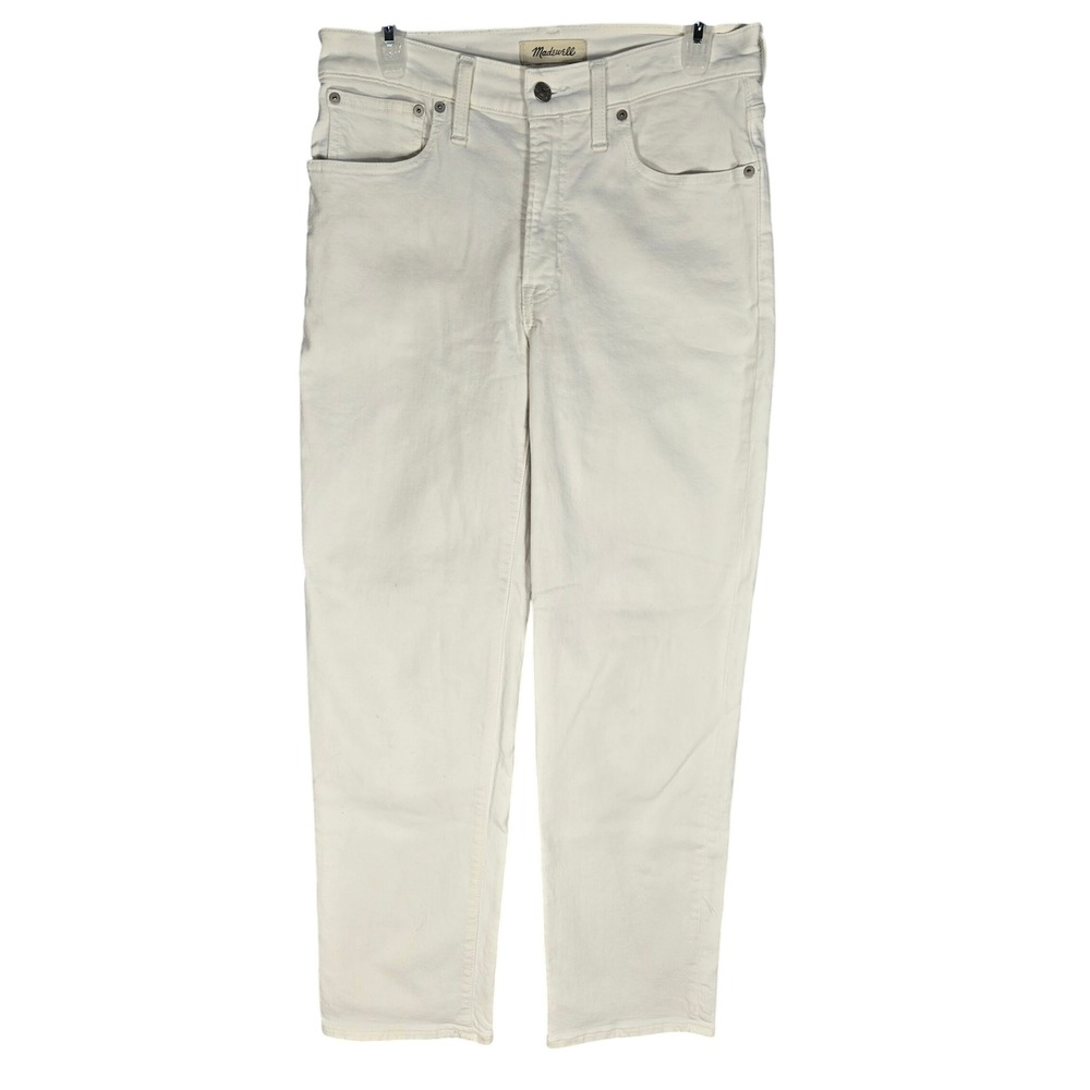 Madewell Jeans Womens 27 Mid-Rise Perfect Vintage Straight Off-White Preppy